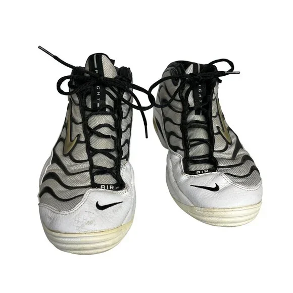 Nike Air Flight Determination Sneakers Mens Size 12.5 Lace Up White Black Rare - Picture 3 of 16